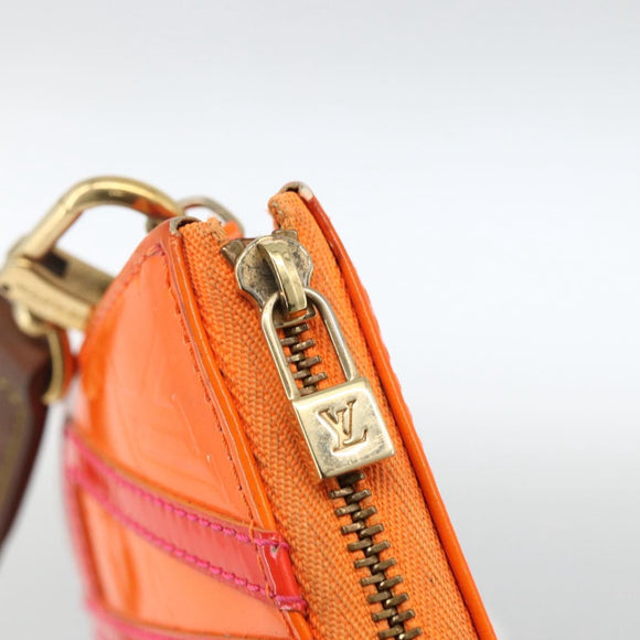LOUIS VUITTON Monogram Vernis Fluo Lexington Pouch Orange M91908 Auth 174030