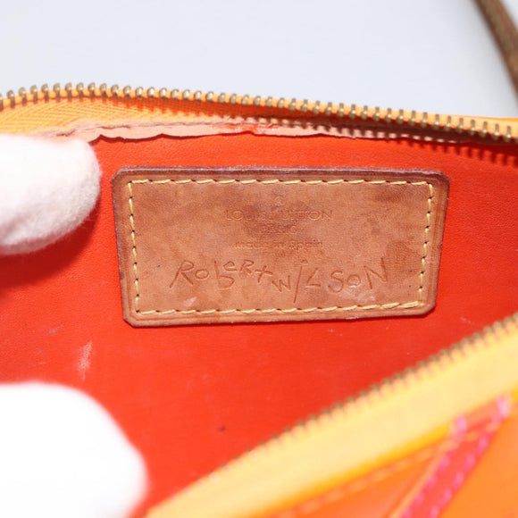 LOUIS VUITTON Monogram Vernis Fluo Lexington Pouch Orange M91908 Auth 174030