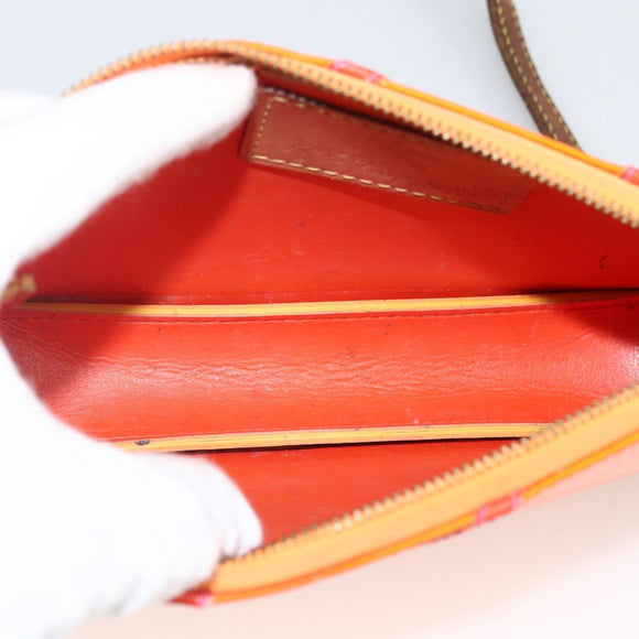 LOUIS VUITTON Monogram Vernis Fluo Lexington Pouch Orange M91908 Auth 174030