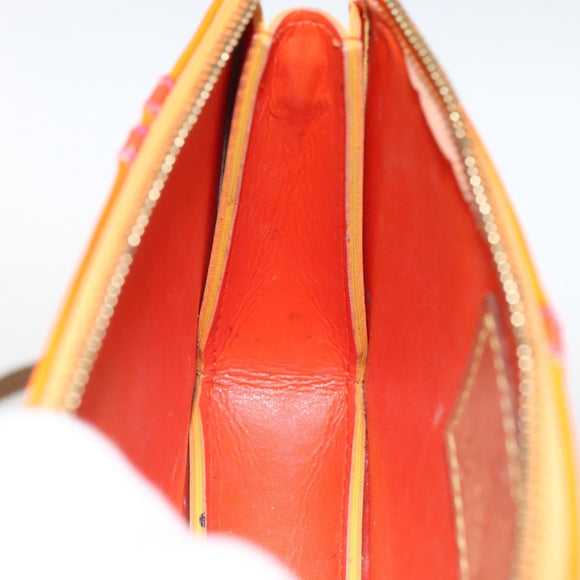 LOUIS VUITTON Monogram Vernis Fluo Lexington Pouch Orange M91908 Auth 174030