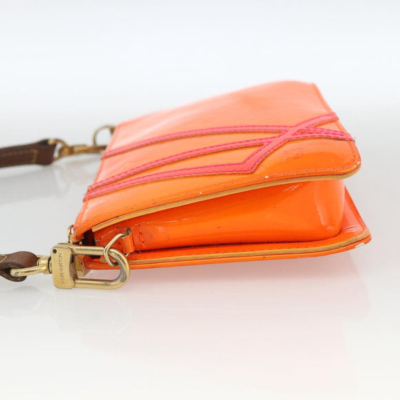 LOUIS VUITTON Monogram Vernis Fluo Lexington Pouch Orange M91908 Auth 174030