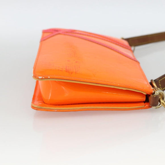 LOUIS VUITTON Monogram Vernis Fluo Lexington Pouch Orange M91908 Auth 174030
