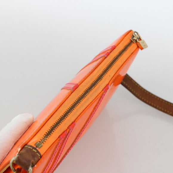 LOUIS VUITTON Monogram Vernis Fluo Lexington Pouch Orange M91908 Auth 174030