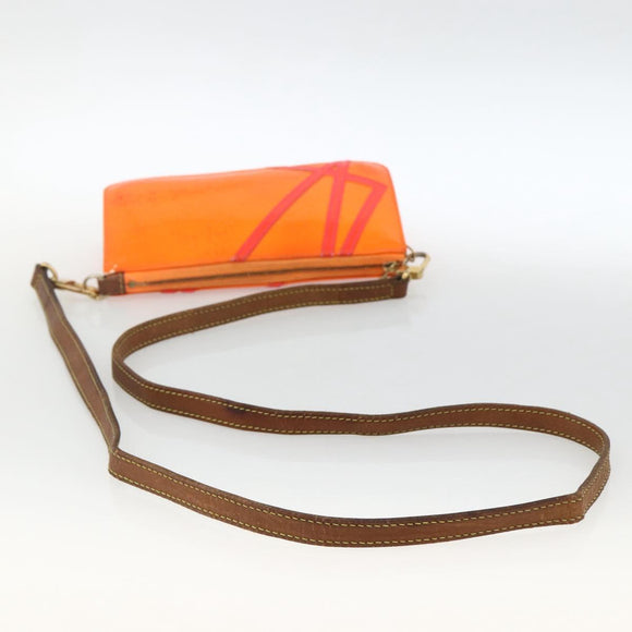 LOUIS VUITTON Monogram Vernis Fluo Lexington Pouch Orange M91908 Auth 174030