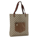GUCCI GG Supreme Web Sherry Line Tote Bag Beige Auth 174038-1