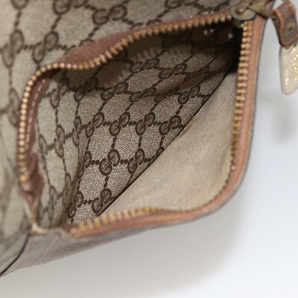 GUCCI GG Supreme Web Sherry Line Tote Bag Beige Auth 174038