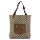 GUCCI GG Supreme Web Sherry Line Tote Bag Beige Auth 174038-13