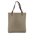 GUCCI GG Supreme Web Sherry Line Tote Bag Beige Auth 174038-2