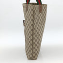GUCCI GG Supreme Web Sherry Line Tote Bag Beige Auth 174038-4