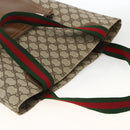 GUCCI GG Supreme Web Sherry Line Tote Bag Beige Auth 174038-6