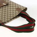 GUCCI GG Supreme Web Sherry Line Tote Bag Beige Auth 174038-7