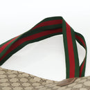 GUCCI GG Supreme Web Sherry Line Tote Bag Beige Auth 174038-8