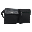 GUCCI Waist bag Nylon Black Silver 28566 Auth 174041-1