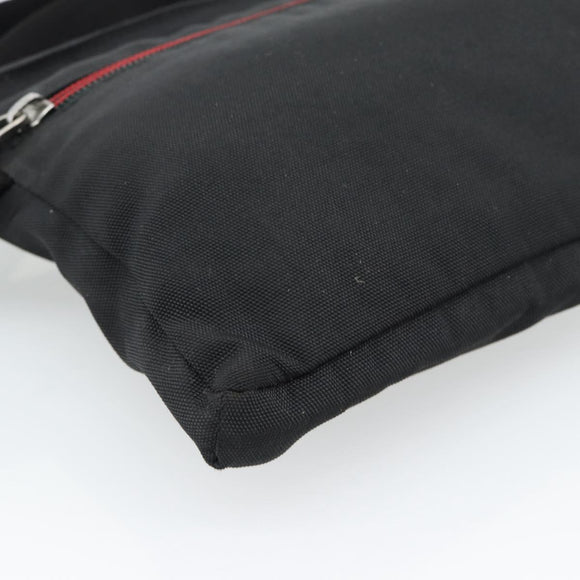 GUCCI Waist bag Nylon Black Silver 28566 Auth 174041