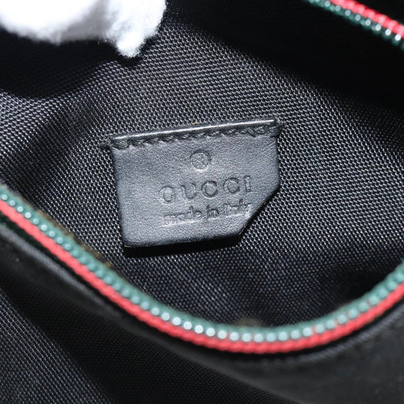 GUCCI Waist bag Nylon Black Silver 28566 Auth 174041