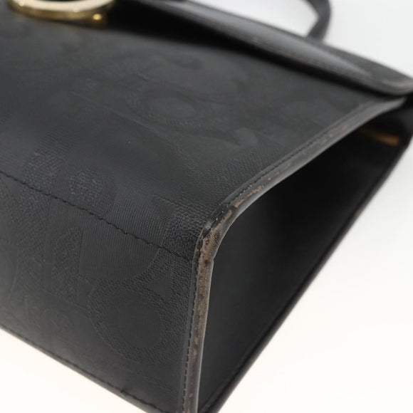 Christian Dior Trotter Canvas Hand Bag PVC Leather 2way Gold Black Auth 174047
