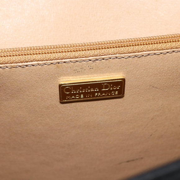 Christian Dior Trotter Canvas Hand Bag PVC Leather 2way Gold Black Auth 174047