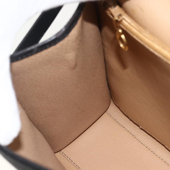 Christian Dior Trotter Canvas Hand Bag PVC Leather 2way Gold Black Auth 174047