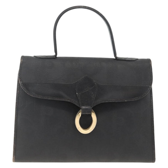 Christian Dior Trotter Canvas Hand Bag PVC Leather 2way Gold Black Auth 174047