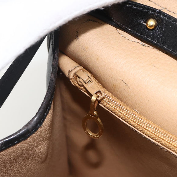 Christian Dior Trotter Canvas Hand Bag PVC Leather 2way Gold Black Auth 174047