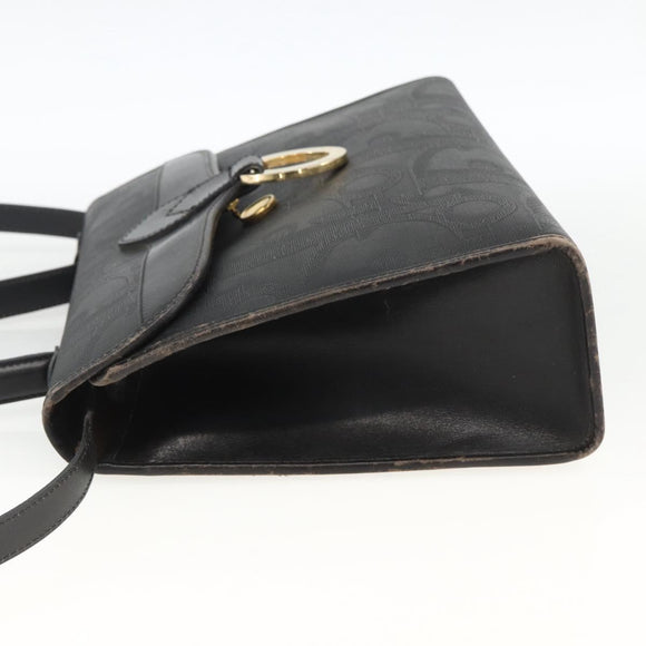 Christian Dior Trotter Canvas Hand Bag PVC Leather 2way Gold Black Auth 174047