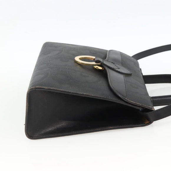 Christian Dior Trotter Canvas Hand Bag PVC Leather 2way Gold Black Auth 174047