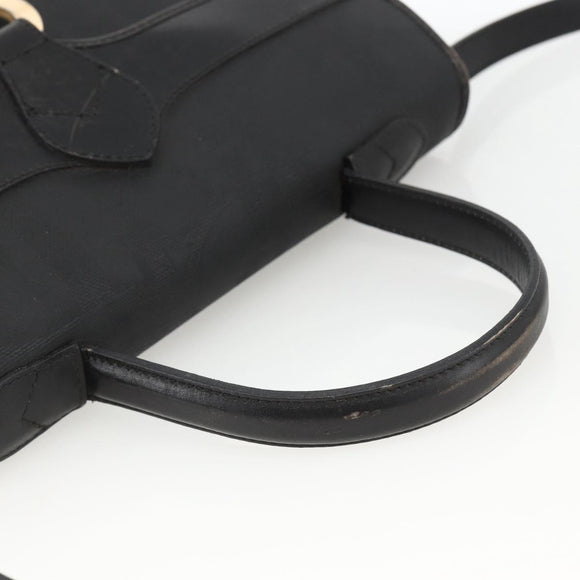Christian Dior Trotter Canvas Hand Bag PVC Leather 2way Gold Black Auth 174047