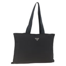 PRADA Tote Bag Nylon Black Silver Auth 174049-1