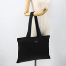 PRADA Tote Bag Nylon Black Silver Auth 174049-21