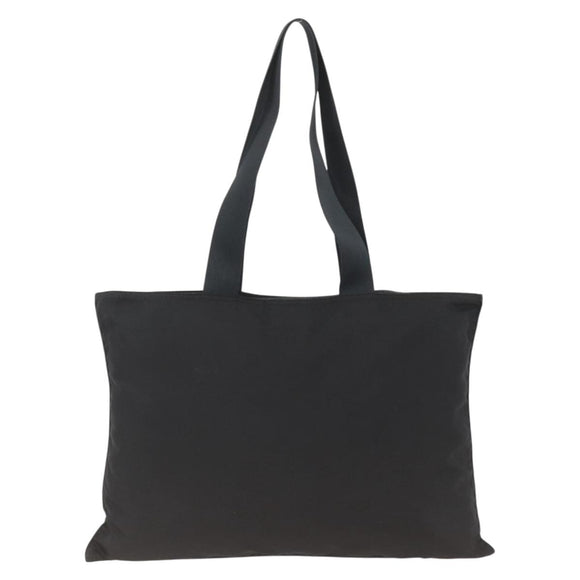 PRADA Tote Bag Nylon Black Silver Auth 174049