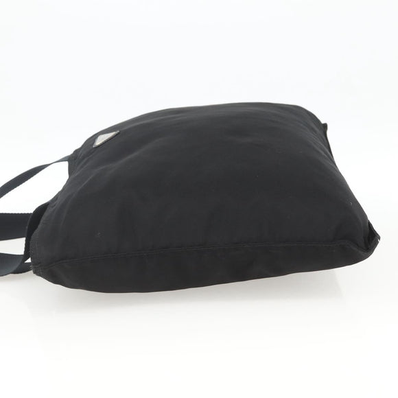 PRADA Tote Bag Nylon Black Silver Auth 174049