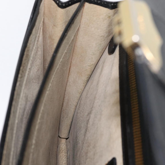 PRADA Safiano Leather Business Bag Black Gold Auth 174051