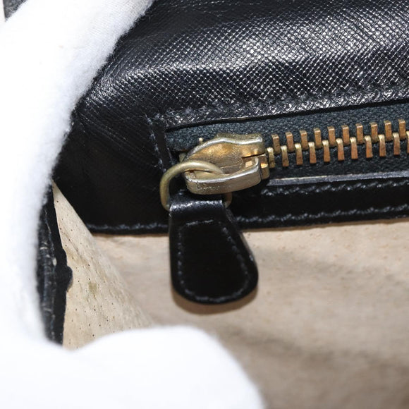 PRADA Safiano Leather Business Bag Black Gold Auth 174051