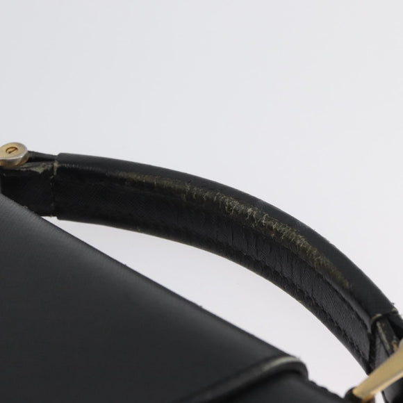 PRADA Safiano Leather Business Bag Black Gold Auth 174051