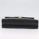 PRADA Safiano Leather Business Bag Black Gold Auth 174051-5