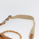 Miu Miu Bamboo Hand Bag Leather 2way Brown Gold Auth 174060A-15
