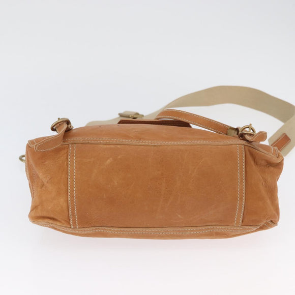Miu Miu Bamboo Hand Bag Leather 2way Brown Gold Auth 174060A