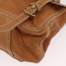 Miu Miu Bamboo Hand Bag Leather 2way Brown Gold Auth 174060A-17