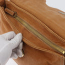 Miu Miu Bamboo Hand Bag Leather 2way Brown Gold Auth 174060A-23