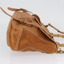 Miu Miu Bamboo Hand Bag Leather 2way Brown Gold Auth 174060A-3