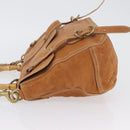 Miu Miu Bamboo Hand Bag Leather 2way Brown Gold Auth 174060A-4