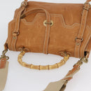 Miu Miu Bamboo Hand Bag Leather 2way Brown Gold Auth 174060A-6