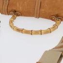 Miu Miu Bamboo Hand Bag Leather 2way Brown Gold Auth 174060A-7