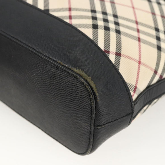 BURBERRY Nova Check Shoulder Bag Canvas Beige Black Silver Auth 174064