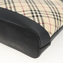 BURBERRY Nova Check Shoulder Bag Canvas Beige Black Silver Auth 174064-15