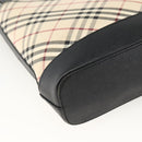 BURBERRY Nova Check Shoulder Bag Canvas Beige Black Silver Auth 174064-16