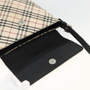 BURBERRY Nova Check Shoulder Bag Canvas Beige Black Silver Auth 174064-10