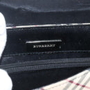 BURBERRY Nova Check Shoulder Bag Canvas Beige Black Silver Auth 174064-11