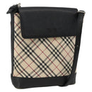 BURBERRY Nova Check Shoulder Bag Canvas Beige Black Silver Auth 174064-1