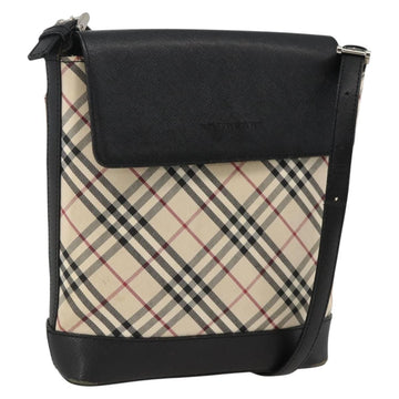 BURBERRY Nova Check Shoulder Bag Canvas Beige Black Silver Auth 174064